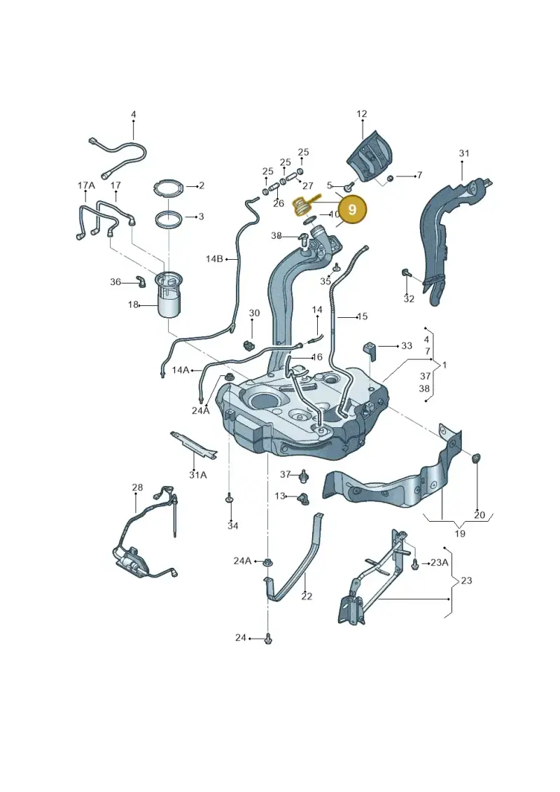 5Q0201550L — Volkswagen Jetta (2014-2017) diagram 692201050, position 9