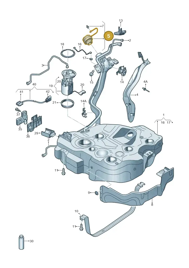 5Q0201550N — Audi A3 Sportback (2016-2020) diagram 890201011, position 5
