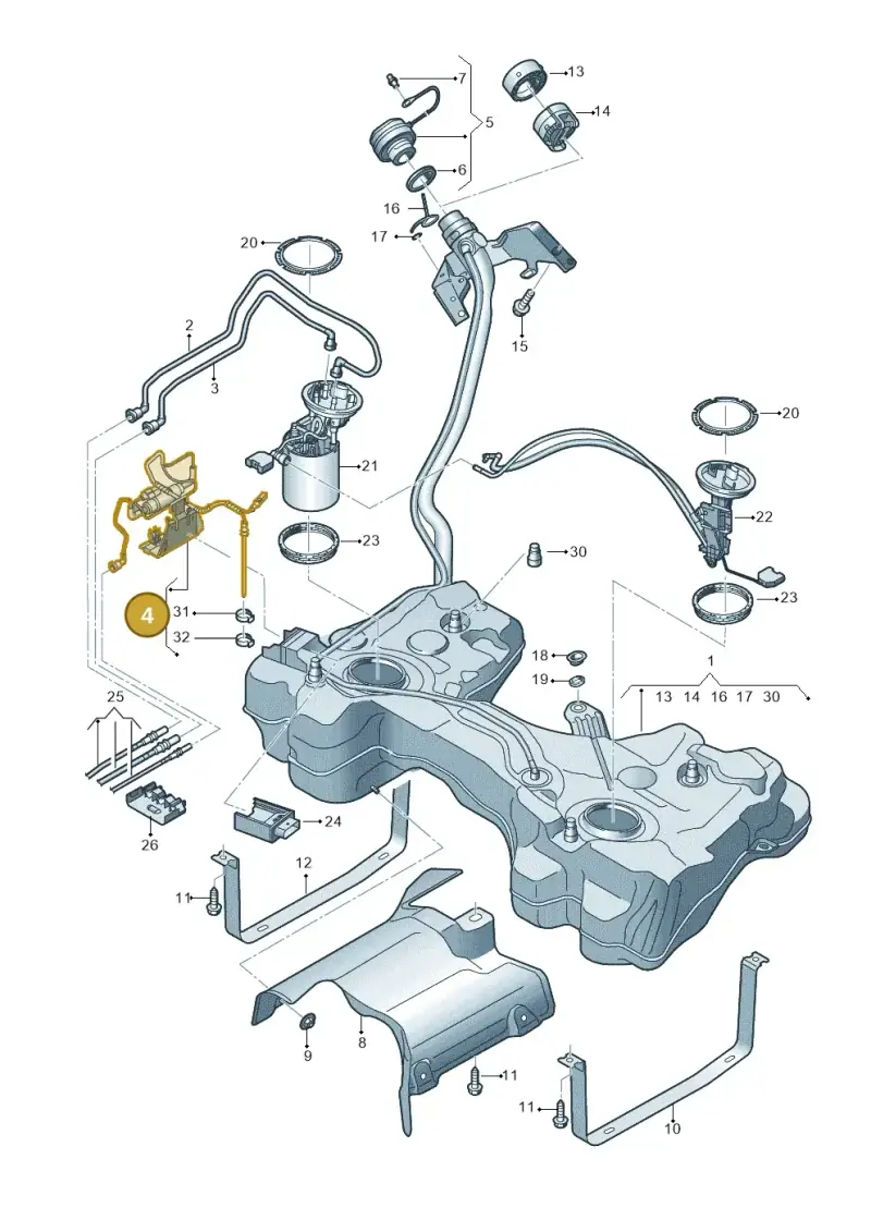 5Q0201607AB — Volkswagen T-Roc BlueMotion (2017-2024) diagram 813201650, position 4
