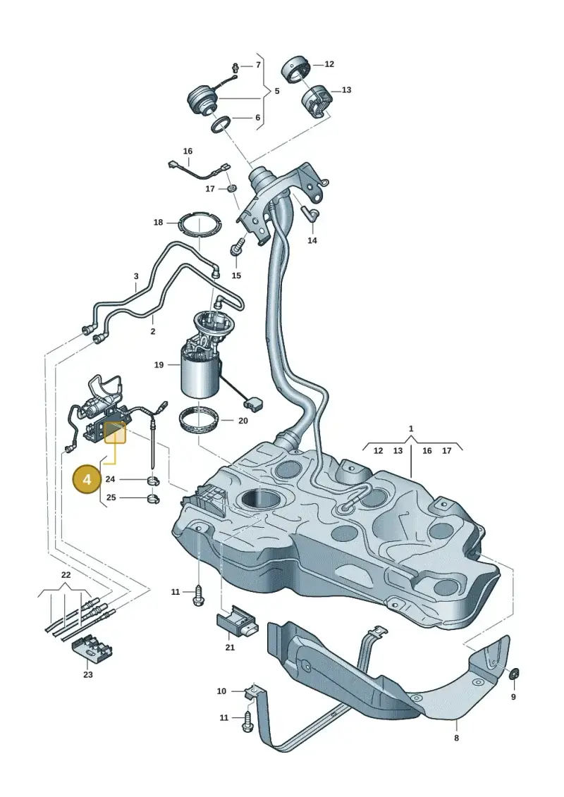 5Q0201607AC — Volkswagen Golf 2.0 BlueMotion (2019-2024) diagram 5h0201060, position 4