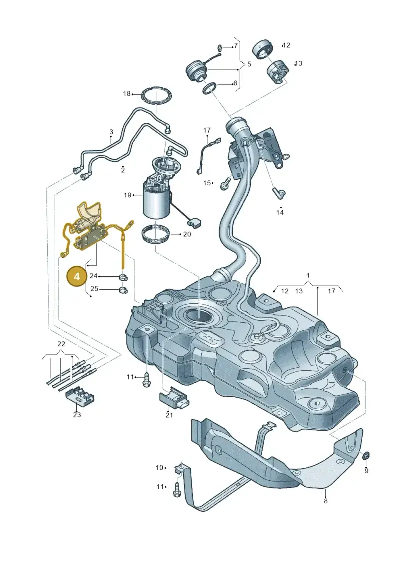 5Q0201607AC — Volkswagen T-Roc BlueMotion (2017-2024) diagram 813201062, position 4