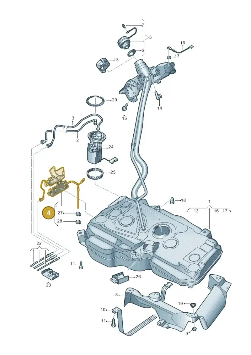5Q0201607F — Volkswagen Tiguan 2.0 (2023-) diagram 869201600, position 4