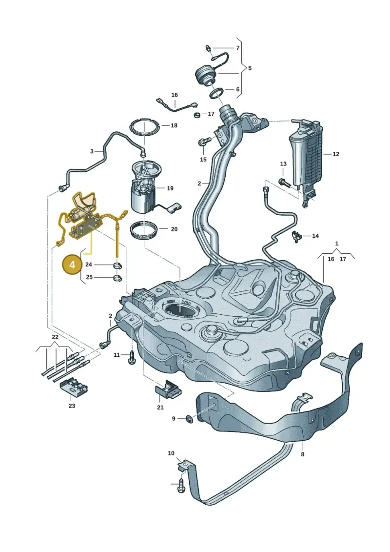 5Q0201607K — Volkswagen T-Roc convertible 1.5 (2019-2024) diagram 827201037, position 4