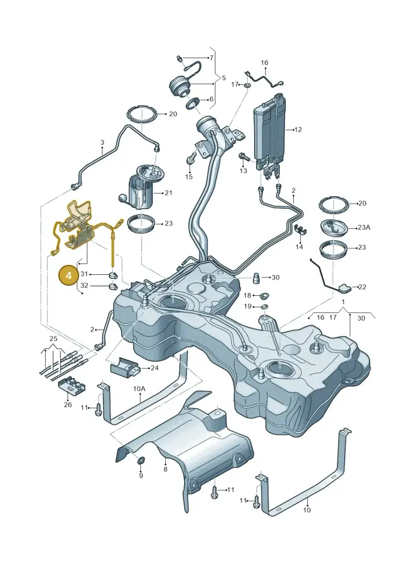 5Q0201607L — Volkswagen Golf 2.0 (2016-2020) diagram 746201400, position 4