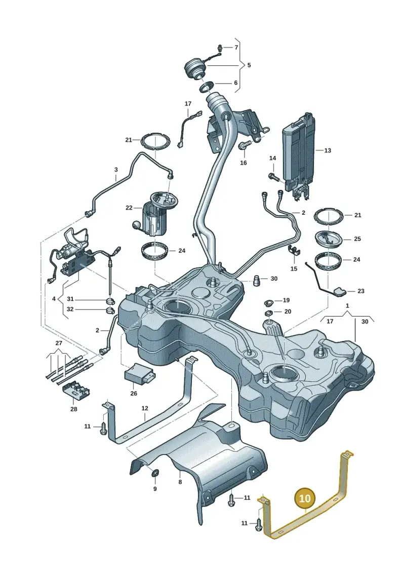 5Q0201653A — Volkswagen T-Roc BlueMotion (2017-2024) diagram 813201047, position 10