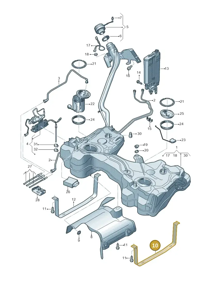 5Q0201653A — Volkswagen T-Roc BlueMotion (2017-2024) diagram 813201450, position 10