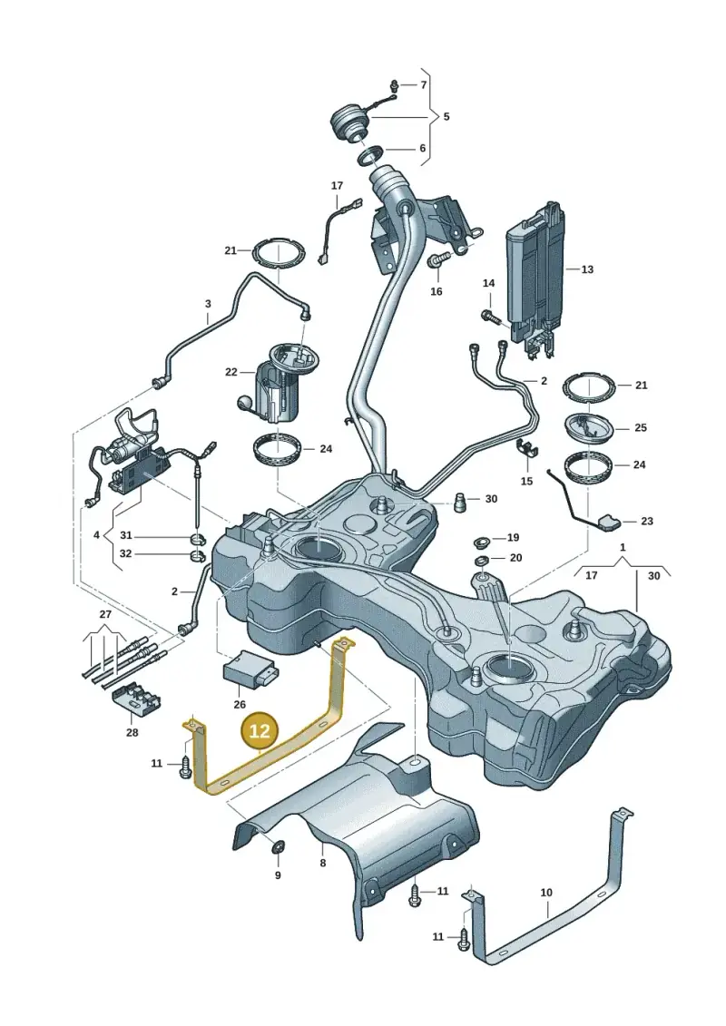 5Q0201654A — Volkswagen T-Roc BlueMotion (2017-2024) diagram 813201047, position 12