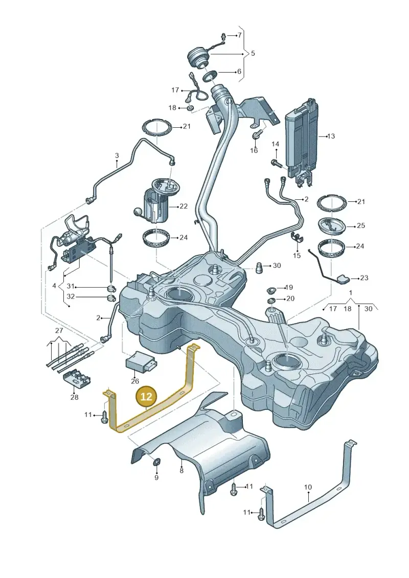 5Q0201654A — Volkswagen T-Roc BlueMotion (2017-2024) diagram 813201450, position 12