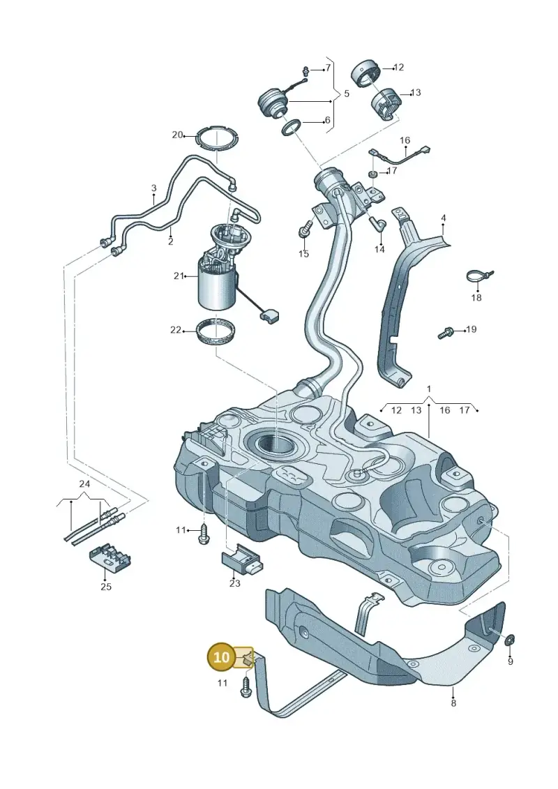 5Q0201656F — Volkswagen Golf 1.4 BlueMotion (2014-2017) diagram 781201600, position 10