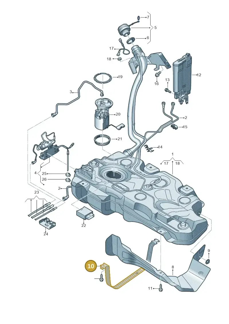 5Q0201656F — Volkswagen T-Roc BlueMotion (2017-2024) diagram 813201400, position 10
