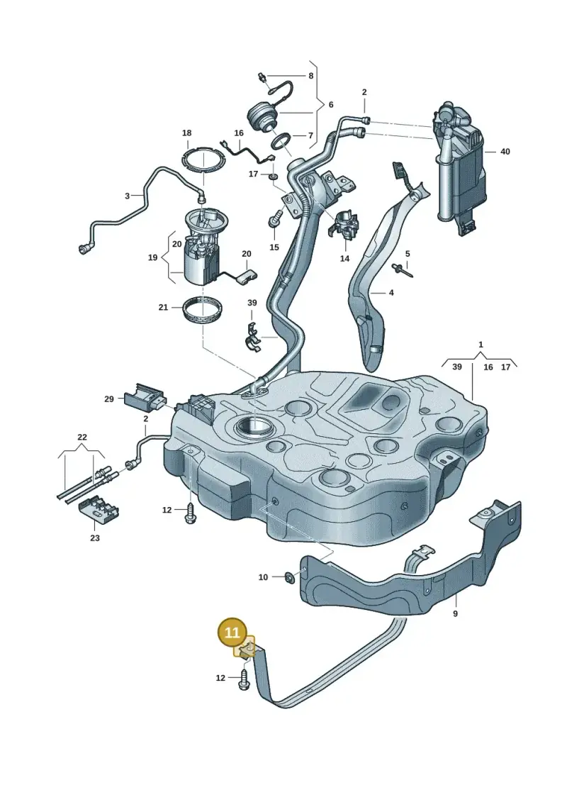 5Q0201656G — Volkswagen Golf 2.0 BlueMotion (2019-2024) diagram 5h0201045, position 11