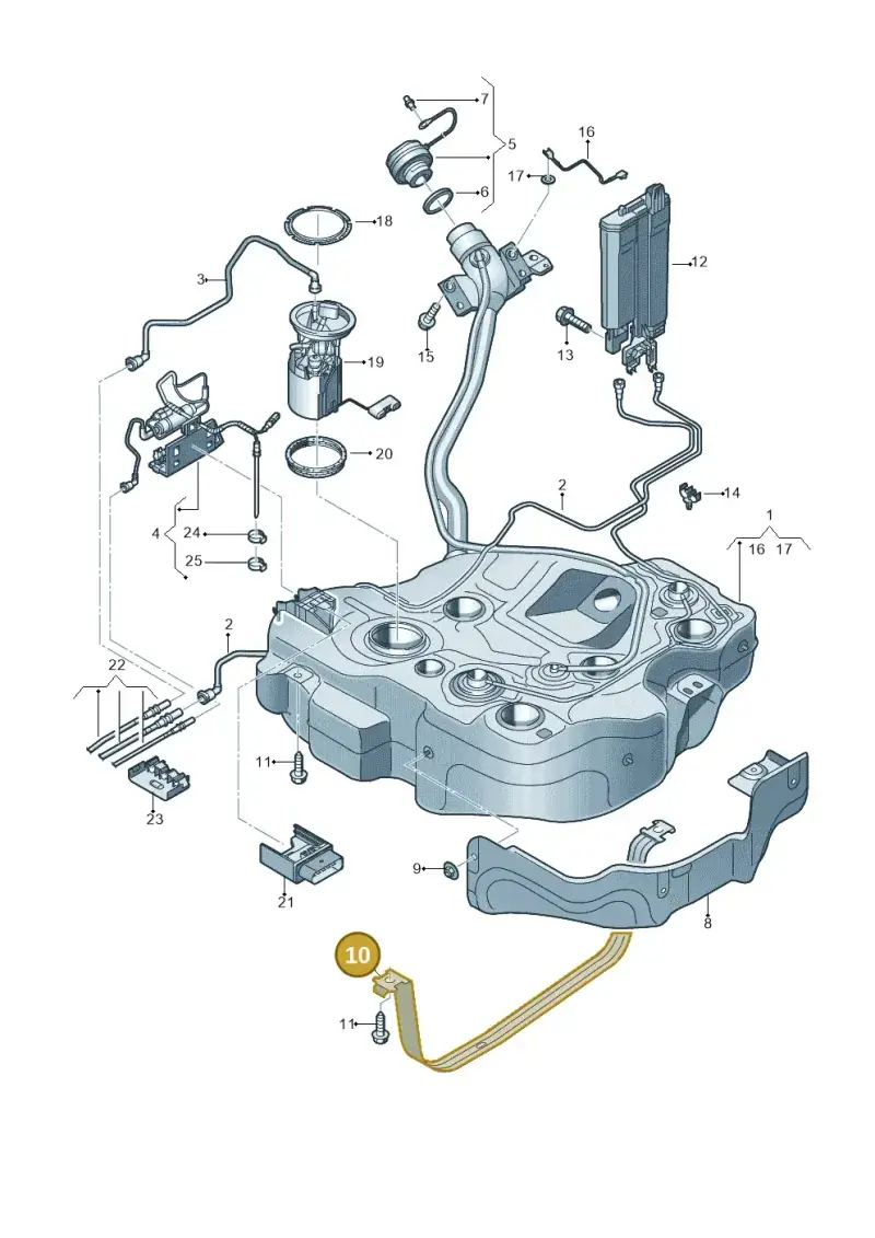 5Q0201656G — Volkswagen Golf 2.0 (2016-2020) diagram 746201350, position 10