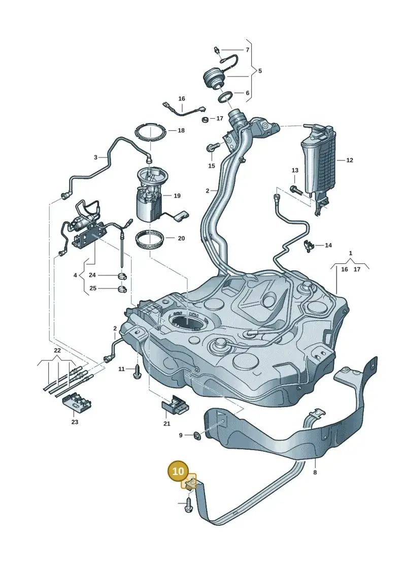 5Q0201656G — Volkswagen T-Roc convertible 1.5 (2019-2024) diagram 827201037, position 10