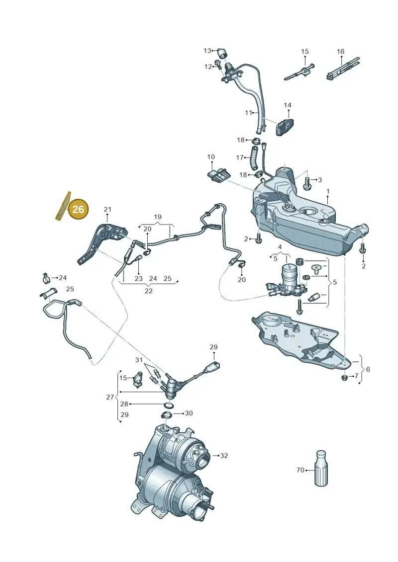 5Q0201738 — Volkswagen Golf 2.0 (2016-2020) diagram 781253700, position 26