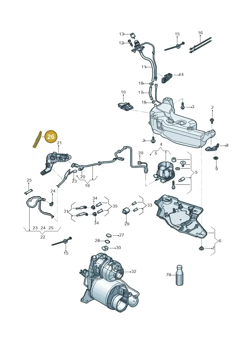5Q0201738 — Volkswagen Golf 1.4 BlueMotion (2014-2017) diagram 781253720, position 26