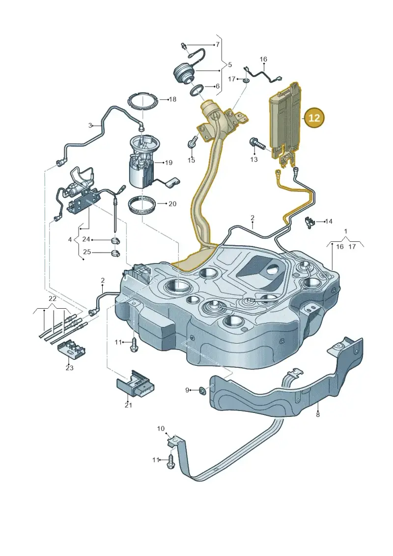 5Q0201801 — Volkswagen Golf 2.0 (2016-2020) diagram 746201350, position 12