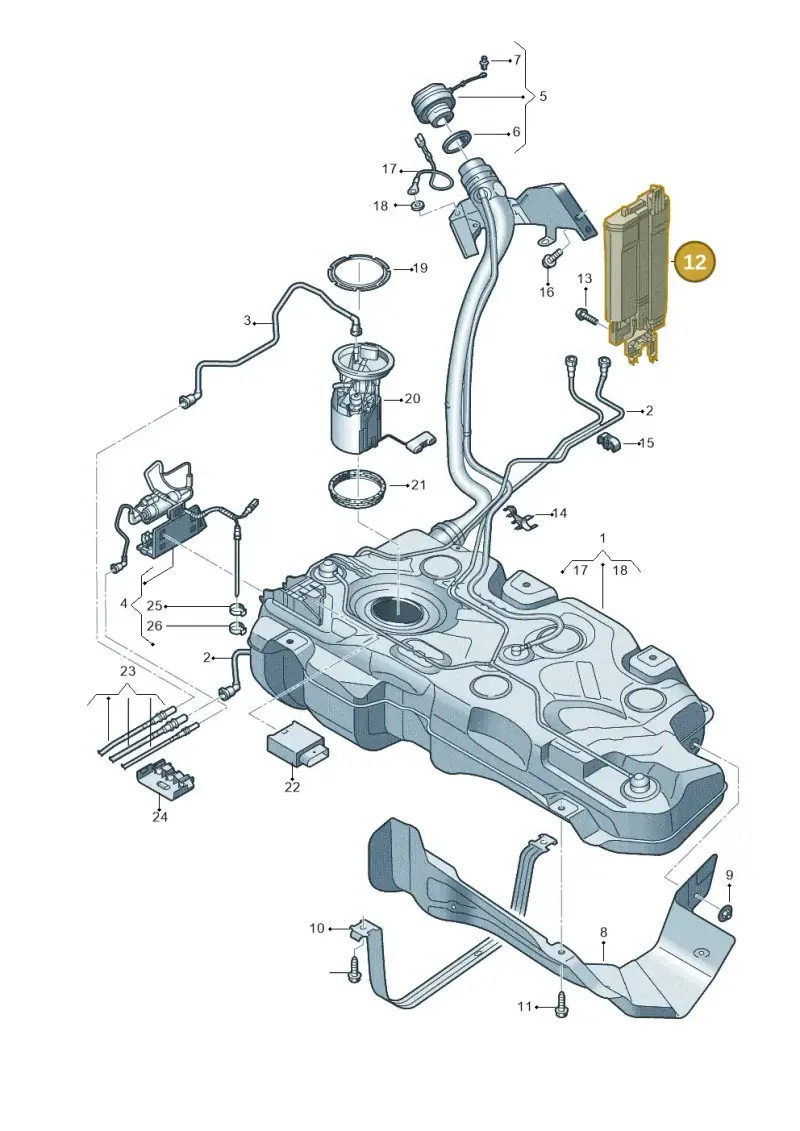 5Q0201801 — Volkswagen T-Roc BlueMotion (2017-2024) diagram 813201400, position 12