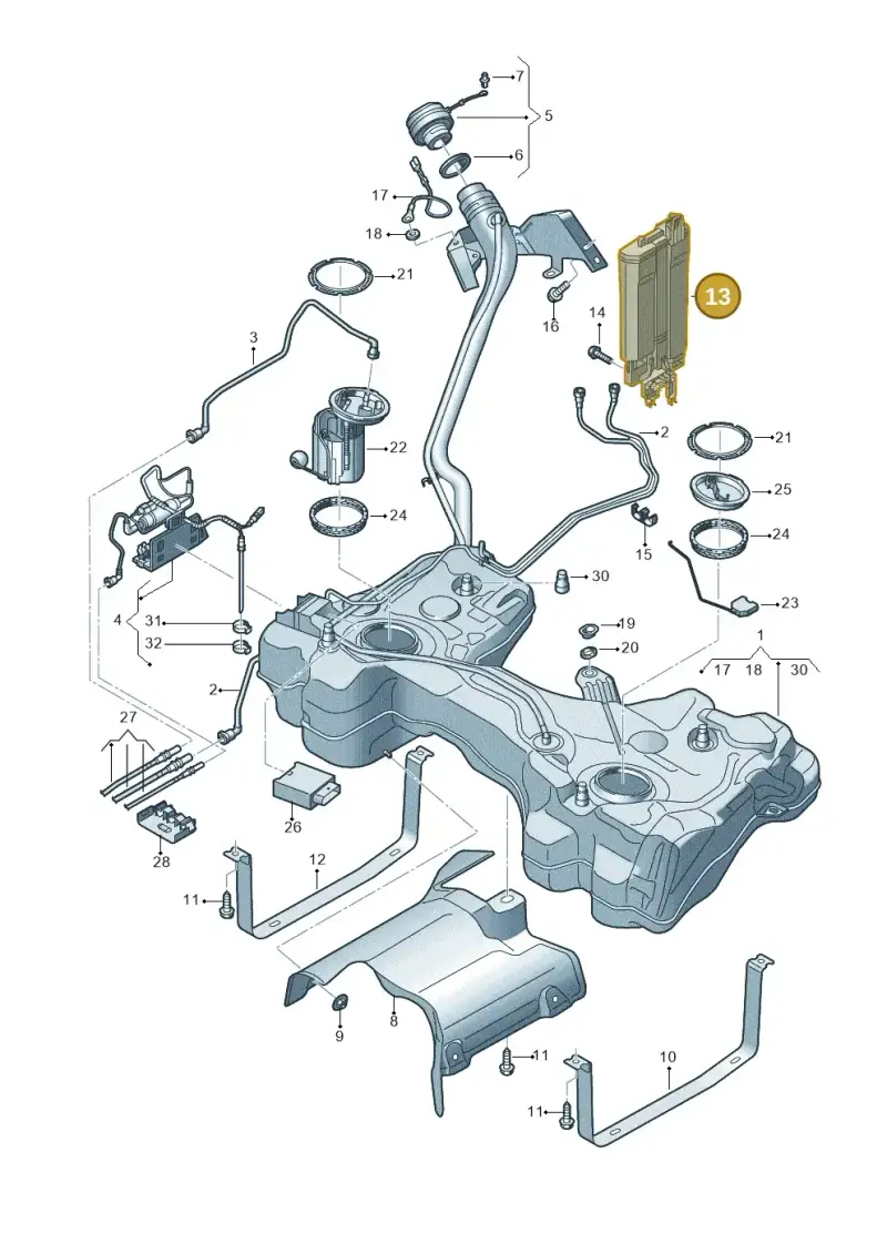 5Q0201801 — Volkswagen T-Roc BlueMotion (2017-2024) diagram 813201450, position 13
