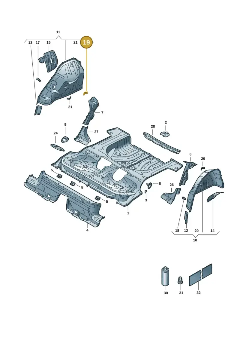 5Q0201827 — Volkswagen Golf 2.0 BlueMotion (2019-2024) diagram 5h0803015, position 19
