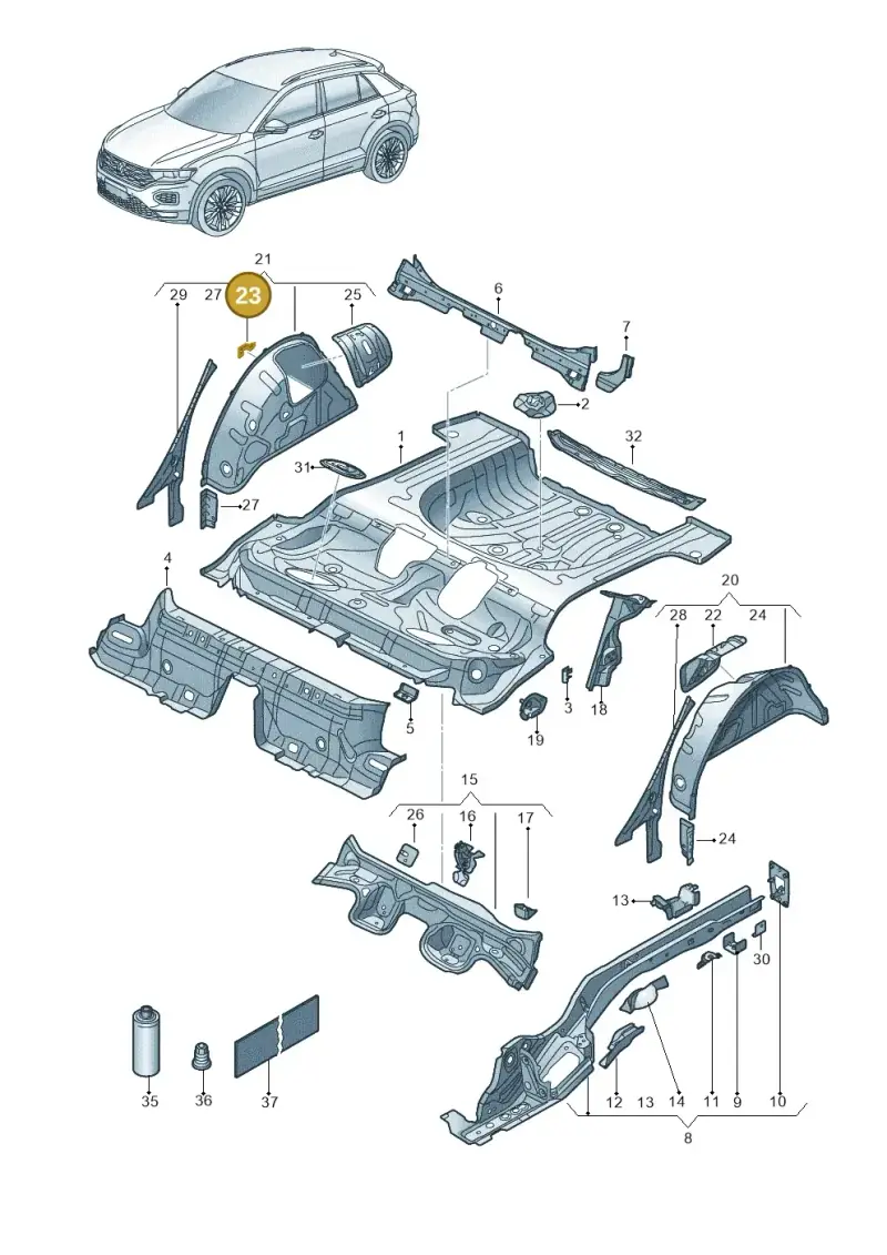 5Q0201827 — Volkswagen T-Roc BlueMotion (2017-2024) diagram 813803100, position 23