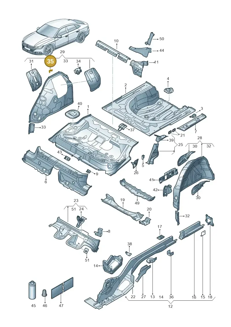 5Q0201827 — Volkswagen Arteon (2017-2023) diagram 828803200, position 35