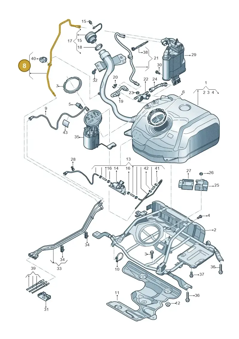 5Q0201931M — Volkswagen Golf 2.0 (2016-2020) diagram 746201500, position 8