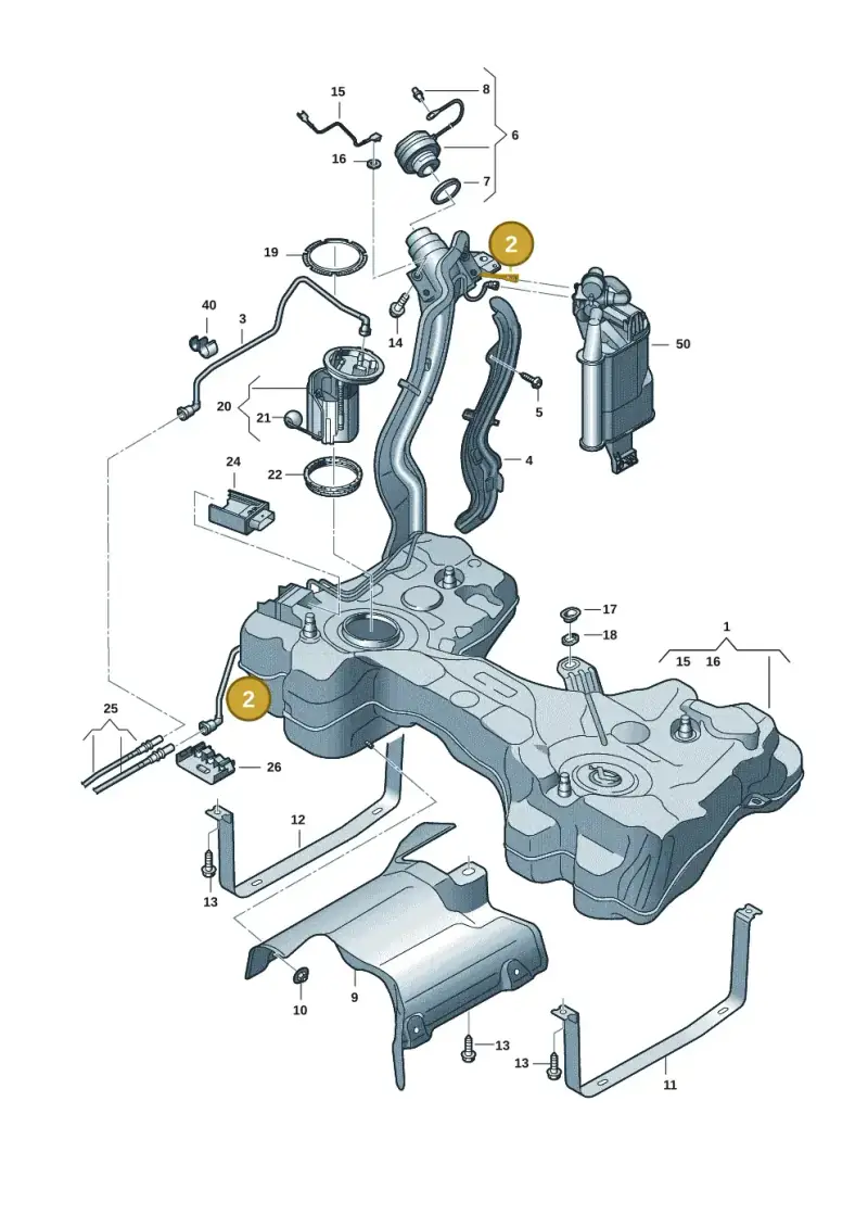 5Q0201931R — Volkswagen Golf 2.0 BlueMotion (2019-2024) diagram 5h0201047, position 2