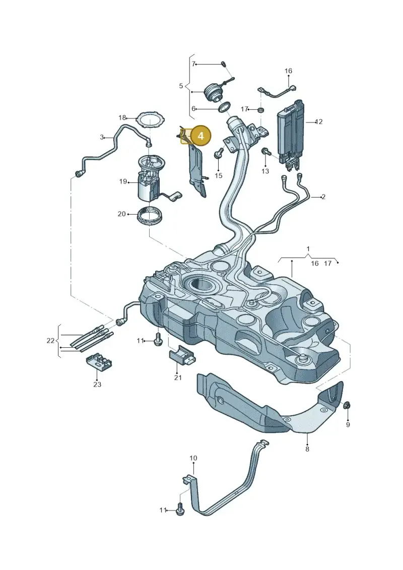 5Q0201974K — Volkswagen Jetta 1.4 (2017-2024) diagram 431201020, position 4