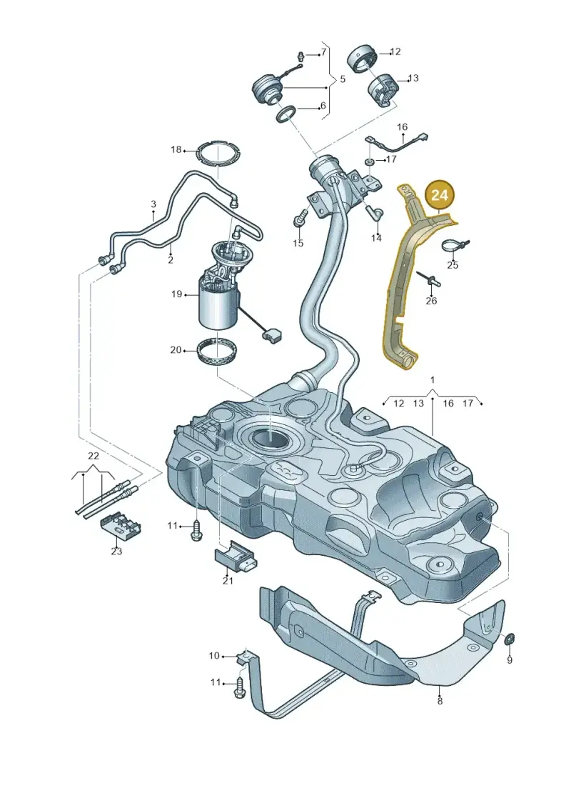 5Q0201974 — Volkswagen Golf 2.0 (2016-2020) diagram 827201620, position 24