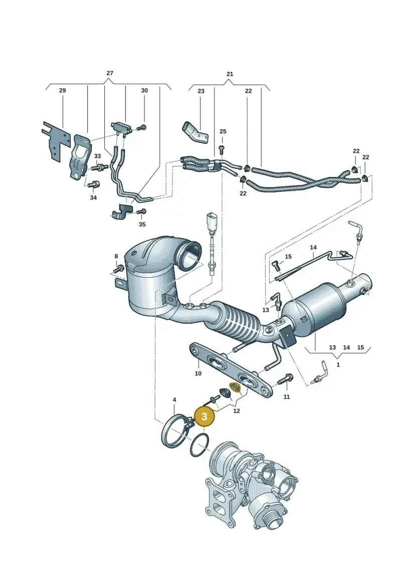 5Q0253115C — Volkswagen Golf 2.0 BlueMotion (2019-2024) diagram 5h0253040, position 3