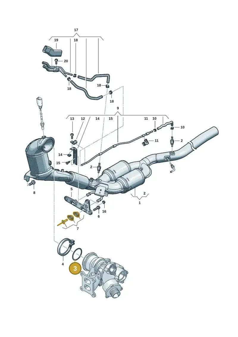 5Q0253115C — Volkswagen Tiguan 2.0 (2023-) diagram 5h0253050, position 3