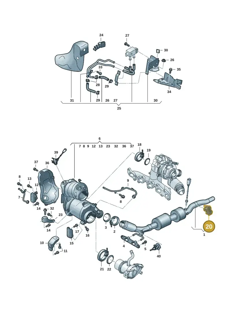 5Q0253692C — Volkswagen Golf 2.0 BlueMotion (2019-2024) diagram 2ka253050, position 20