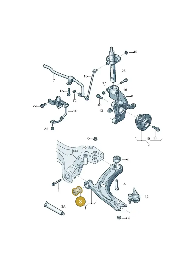 5Q0407182A — Volkswagen Tiguan 2.0 4Motion (2017-2024) diagram 833407000, position 3