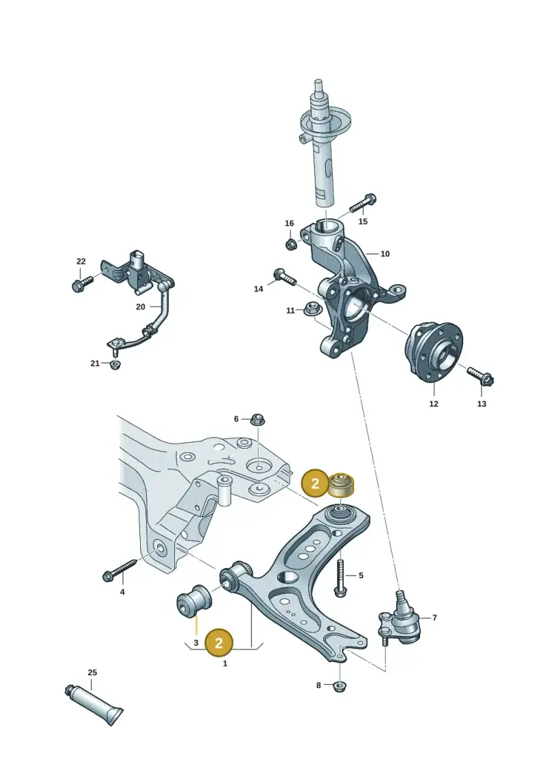 5Q0407183M — Volkswagen T-Roc convertible 1.5 (2019-2024) diagram 2ka407000, position 2