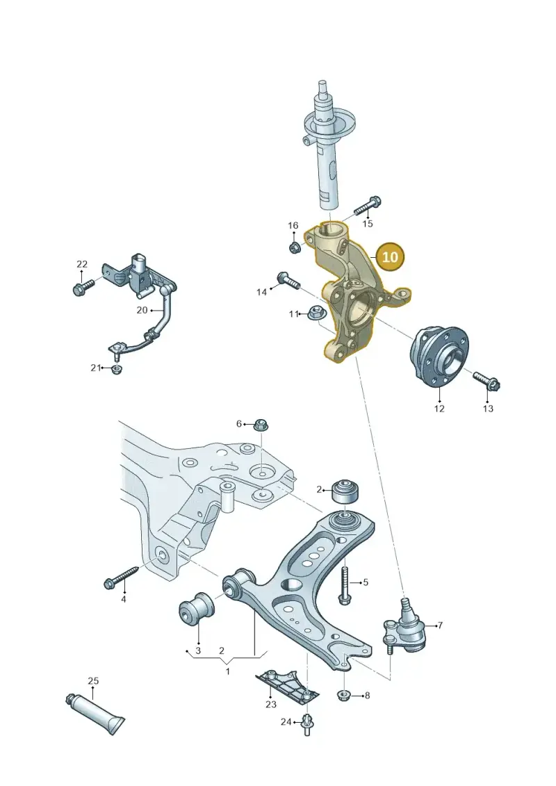 5Q0407254A — Volkswagen T-Roc BlueMotion (2017-2024) diagram 5h0407000, position 10
