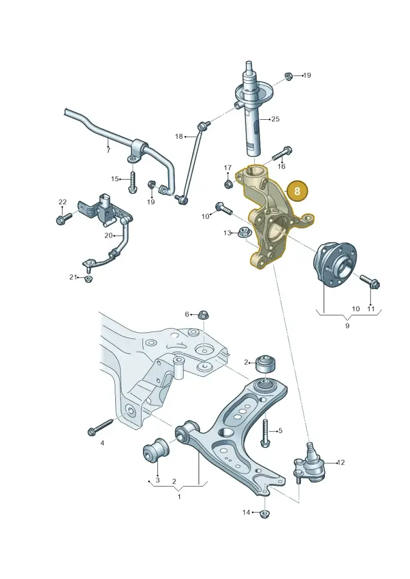 5Q0407254A — Audi A3 Sportback (2016-2020) diagram 746407000, position 8