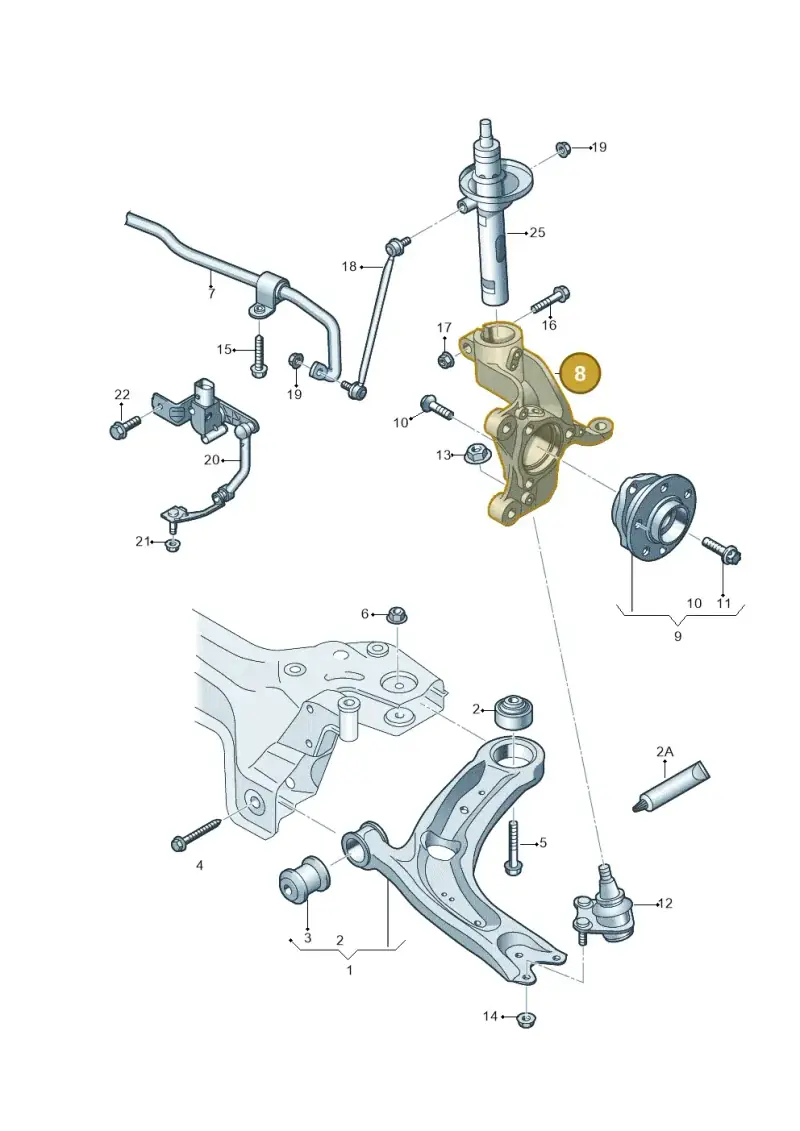 5Q0407254A — Skoda Karoq (2017-2022) diagram 834407000, position 8