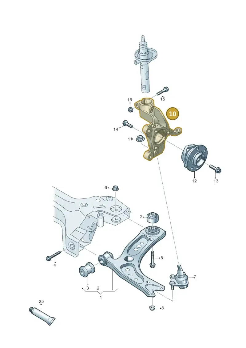 5Q0407254C — Volkswagen Tiguan 2.0 4Motion (2016-2022) diagram 810407000, position 10