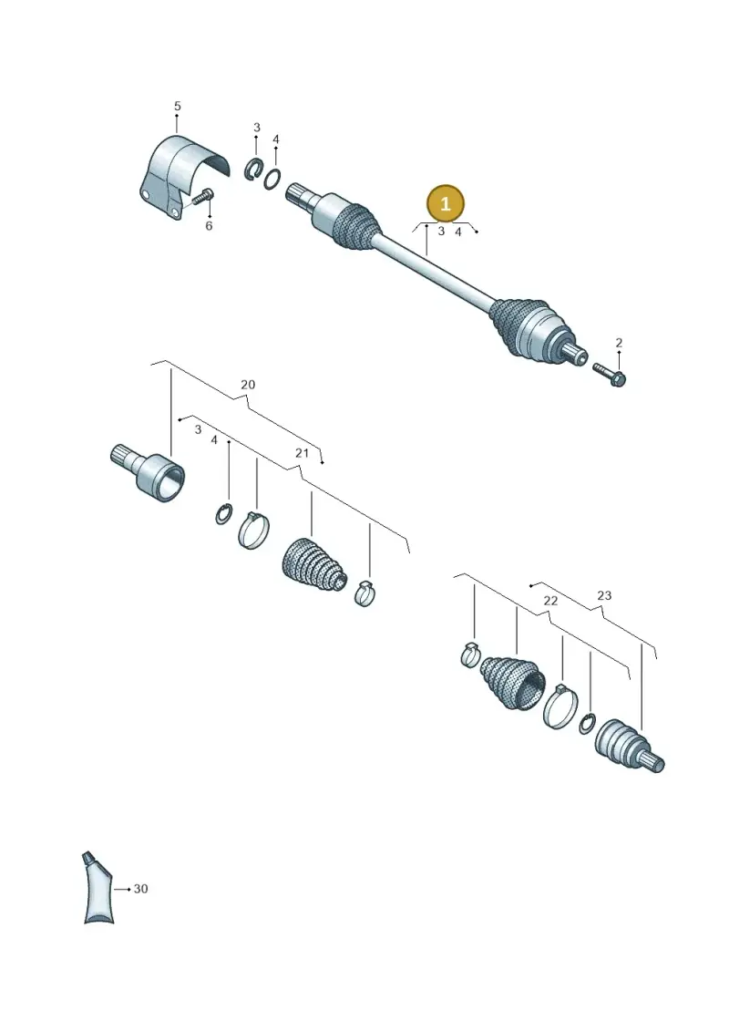 5Q0407272DN — Volkswagen Golf 2.0 BlueMotion (2019-2024) diagram 5h0407465, position 1