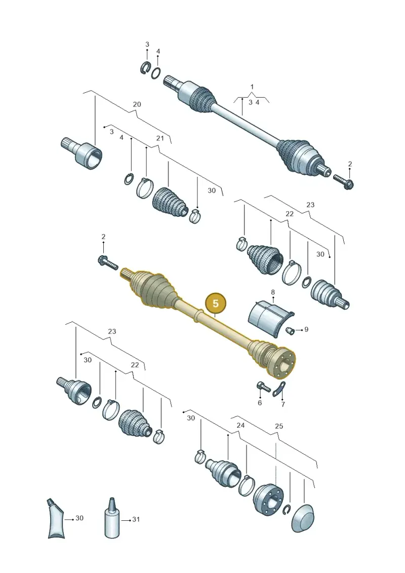 5Q0407272EG — Volkswagen Golf 2.0 (2016-2020) diagram 827407350, position 5