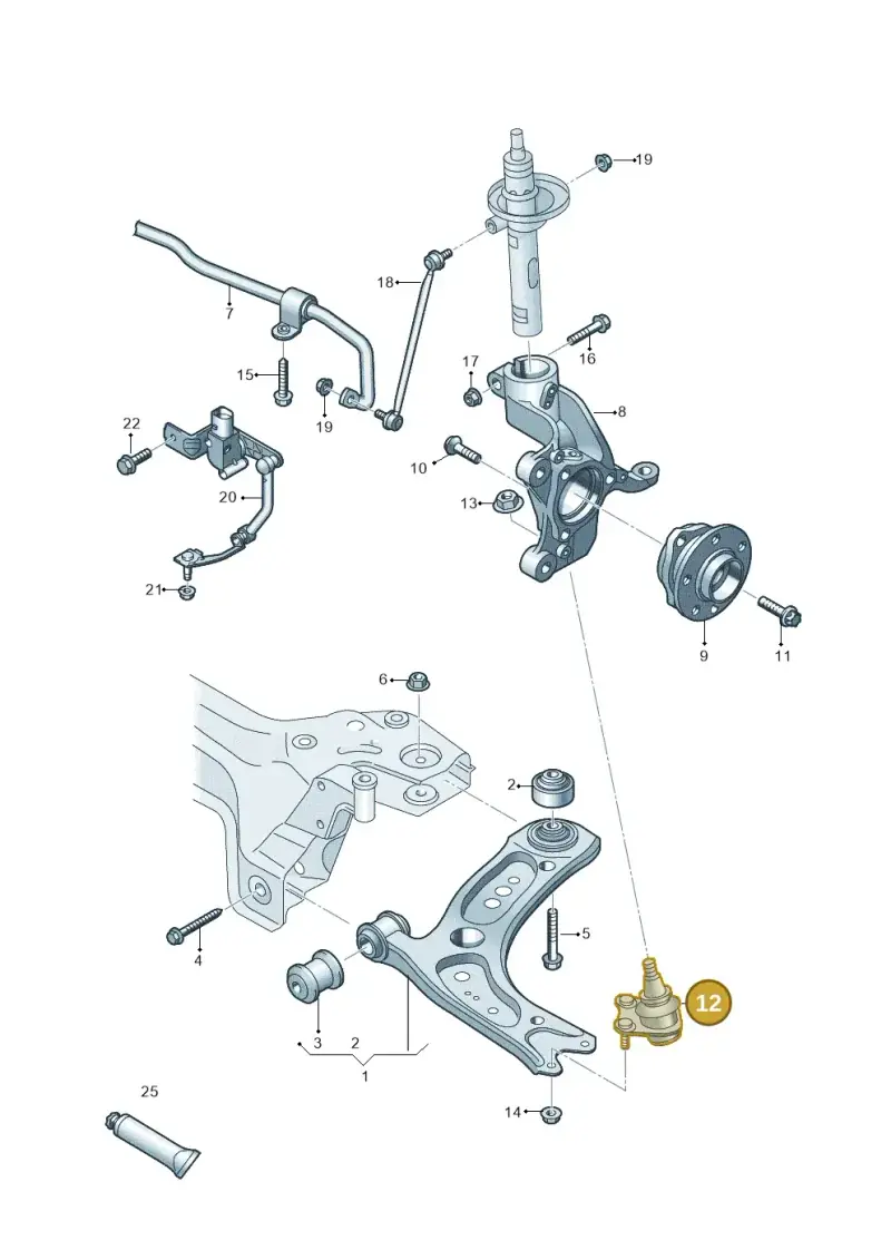 5Q0407366E — Volkswagen Jetta 1.4 (2017-2024) diagram 827407000, position 12