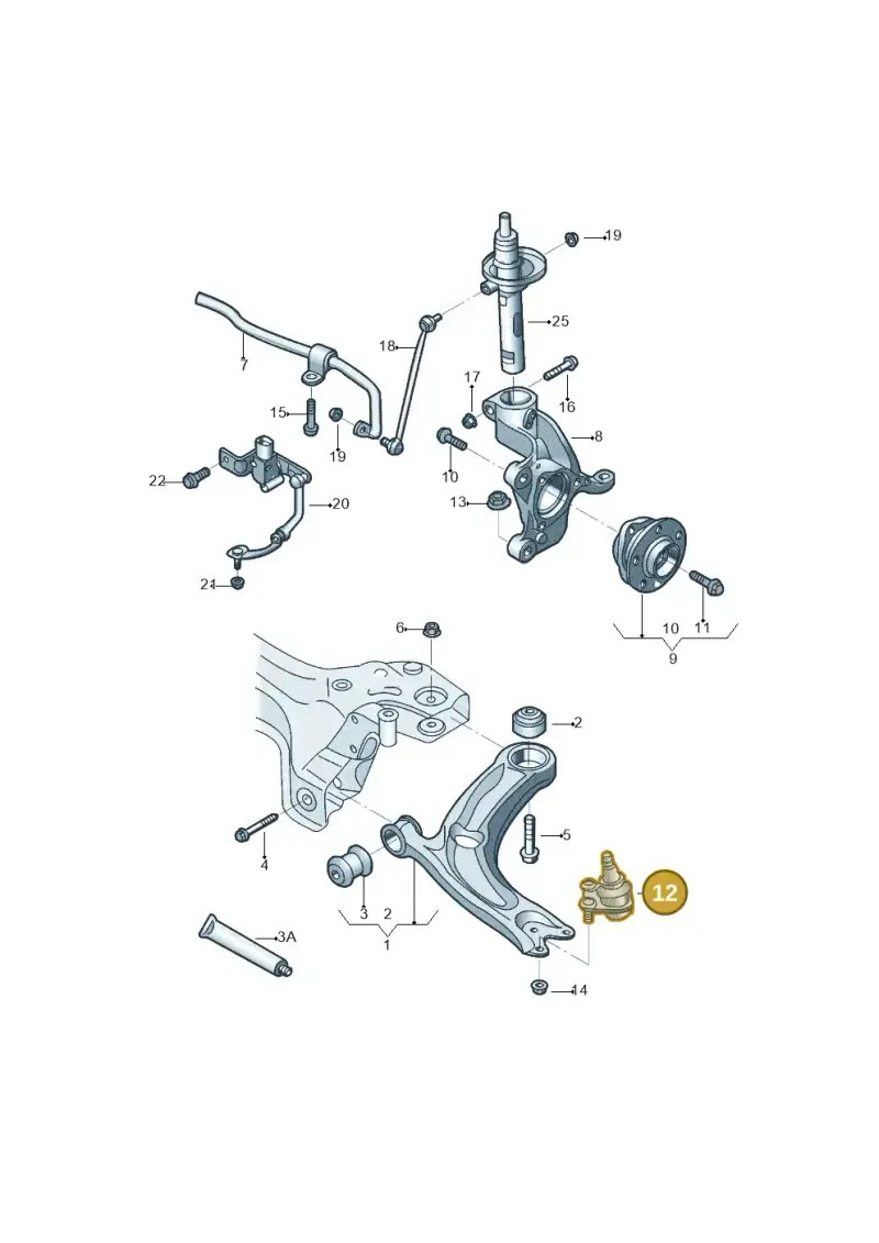 5Q0407366E — Volkswagen POLO HATCH         "ZA"06> (2005-) diagram 833407000, position 12