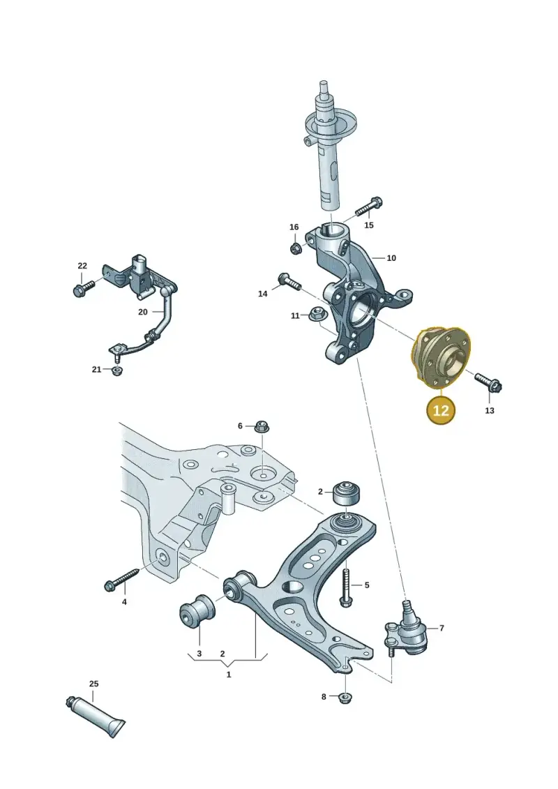 5Q0407621D — Volkswagen Caddy Maxi Kombi (2020-2024) diagram 2ka407000, position 12