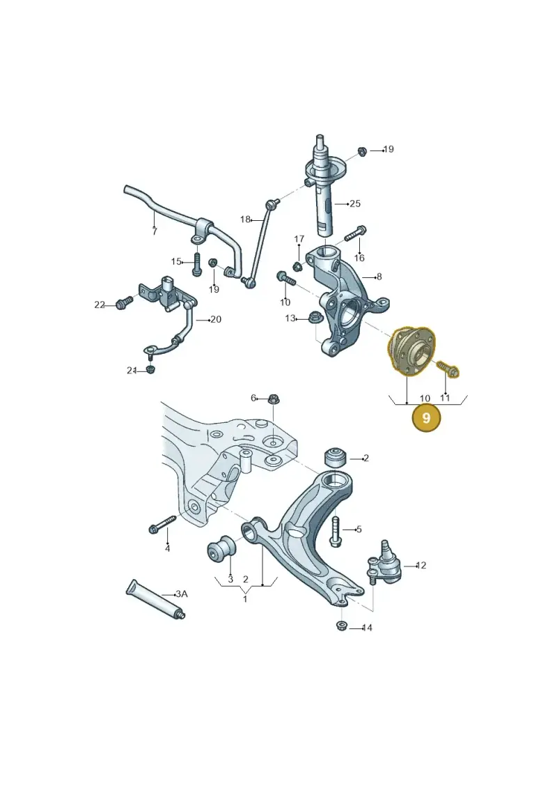 5Q0407621F — Volkswagen Tiguan 2.0 4Motion (2017-2024) diagram 833407000, position 9