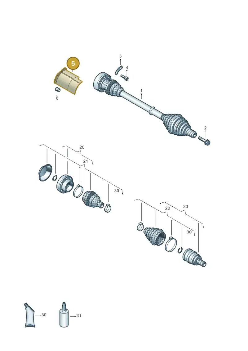 5Q0407720B — Audi Q3 quattro (2018-2019) diagram 884407300, position 5