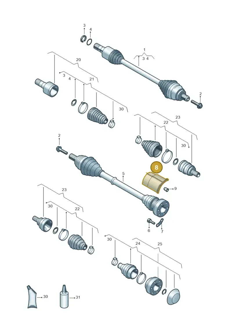 5Q0407720C — Volkswagen Golf 2.0 BlueMotion (2019-2024) diagram 827407350, position 8