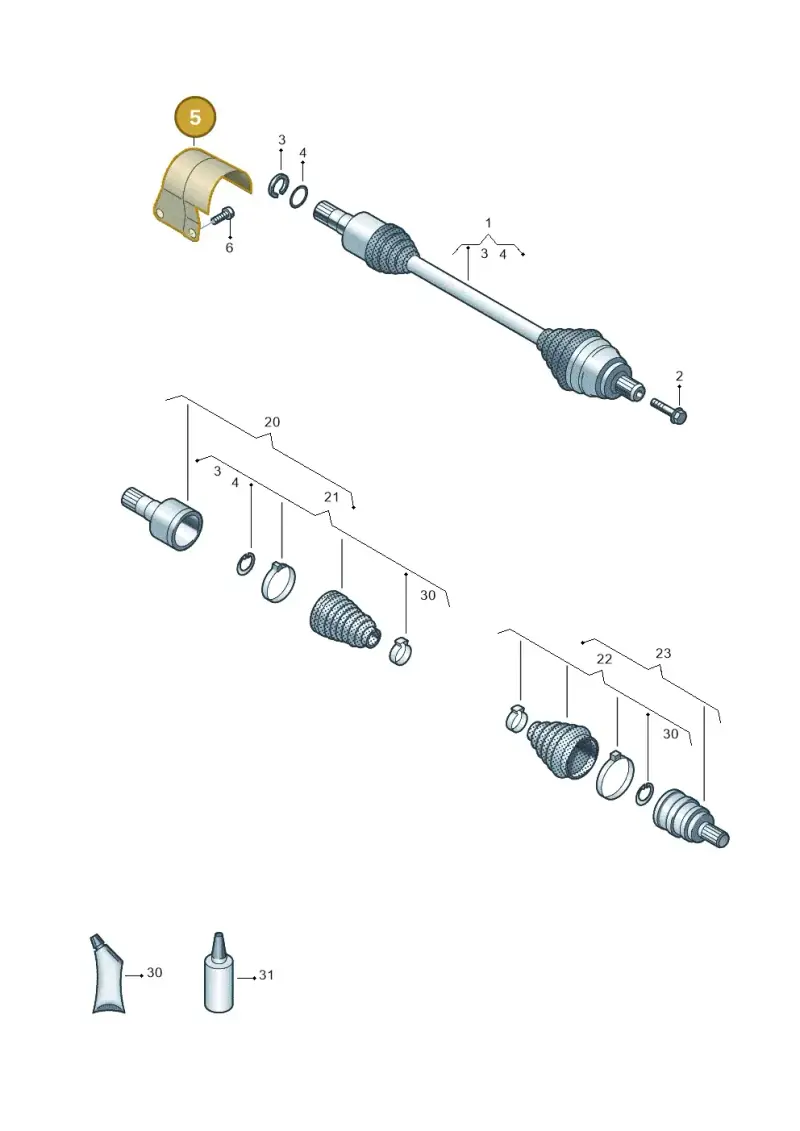 5Q0407721A — Volkswagen Arteon (2017-2023) diagram 828407600, position 5