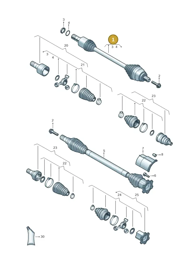 5Q0407763EX — Volkswagen Golf 2.0 BlueMotion (2019-2024) diagram 5h0407485, position 1