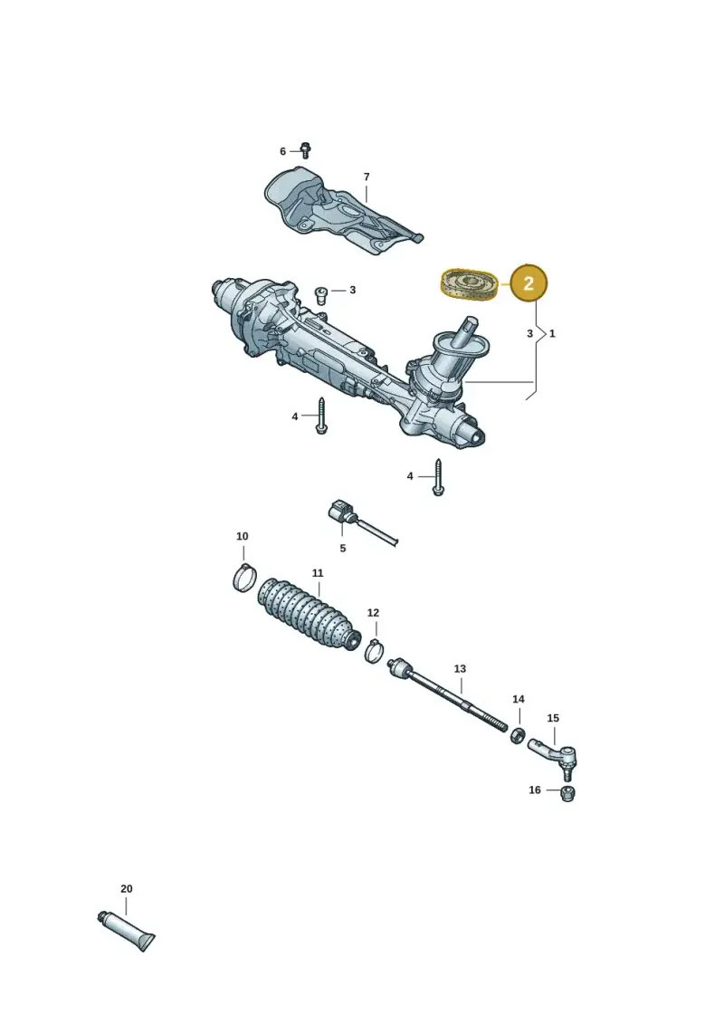 5Q0423187H — Volkswagen Golf 2.0 BlueMotion (2019-2024) diagram 2ka423150, position 2