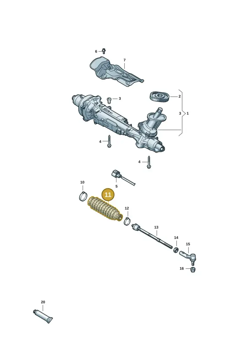 5Q0423831 — Volkswagen Caddy Maxi Kombi (2020-2024) diagram 2ka423150, position 11